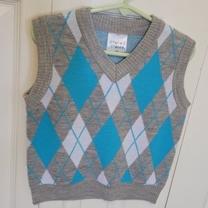 Knit Vest Toddler Boy 4T Spring Sweater Vest Blue Gray